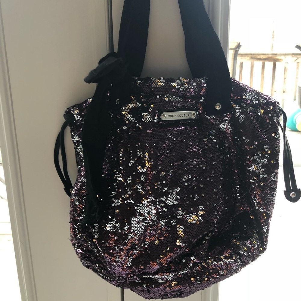JUICY CUTURE SPARKLING SILVER AND PURPLE BAG
